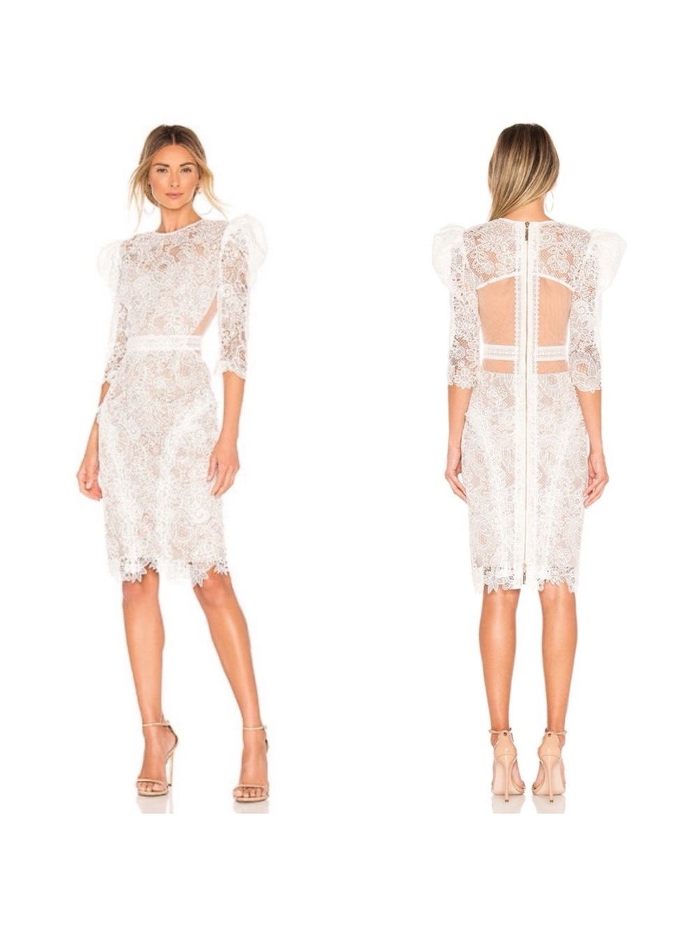 NWT Bronx and Banco Madeleine Lace Dress in White Sz S